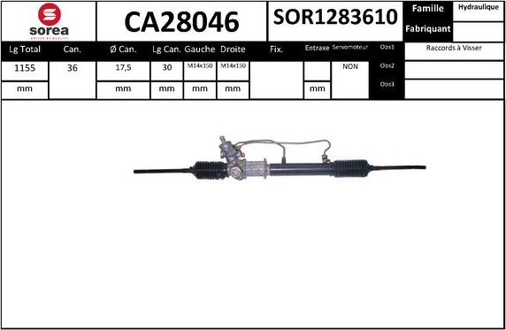 SNRA CA28046 - Рульовий механізм, рейка autocars.com.ua