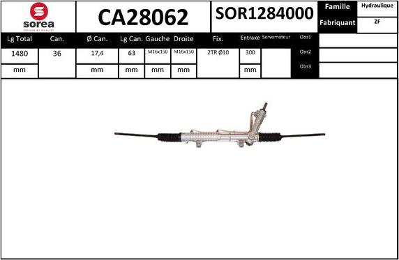 SNRA CA28062 - Рульовий механізм, рейка autocars.com.ua