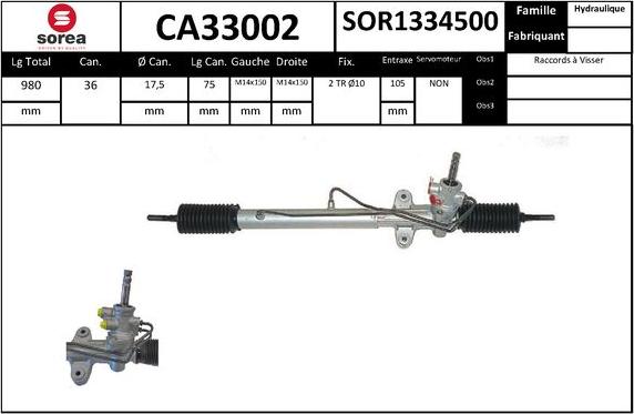 SNRA CA33002 - Рулевой механизм, рейка avtokuzovplus.com.ua