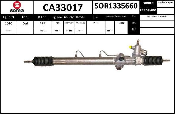 SNRA CA33017 - Рульовий механізм, рейка autocars.com.ua