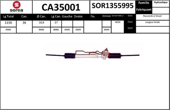 SNRA CA35001 - Рульовий механізм, рейка autocars.com.ua