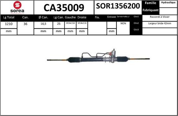 SNRA CA35009 - Рульовий механізм, рейка autocars.com.ua