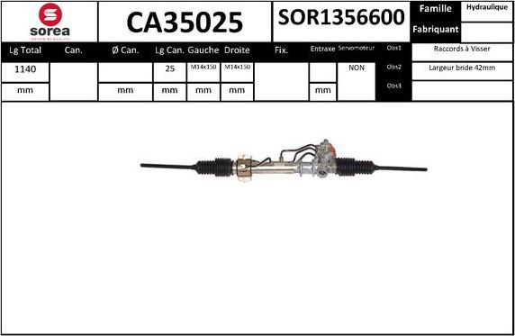 SNRA CA35025 - Рульовий механізм, рейка autocars.com.ua