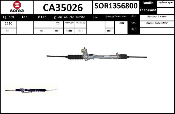 SNRA CA35026 - Рульовий механізм, рейка autocars.com.ua