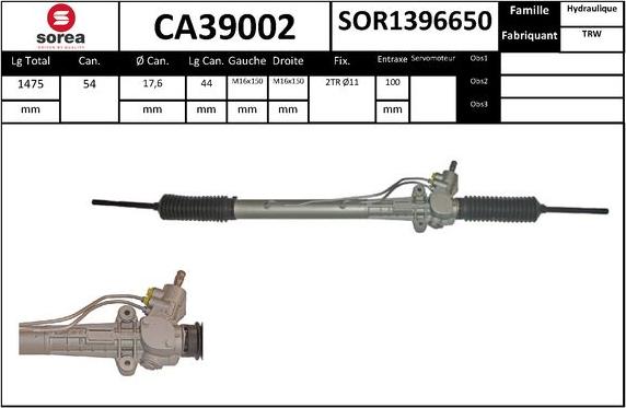 SNRA CA39002 - Рулевой механизм, рейка autodnr.net