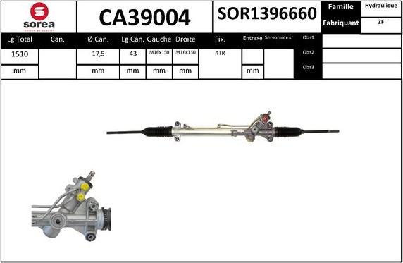 SNRA CA39004 - Рульовий механізм, рейка autocars.com.ua