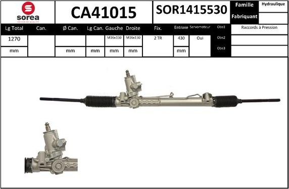 SNRA CA41015 - Рульовий механізм, рейка autocars.com.ua