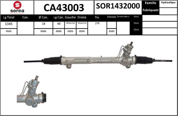 SNRA CA43003 - Рульовий механізм, рейка autocars.com.ua