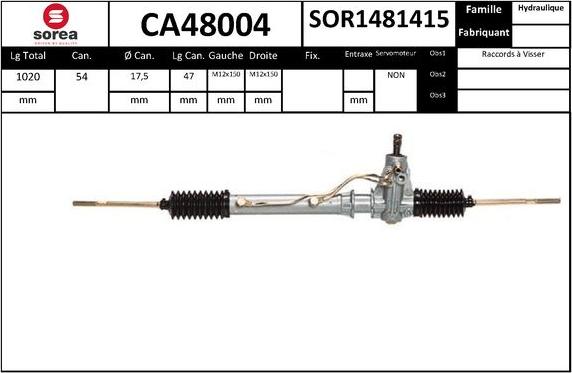 SNRA CA48004 - Рульовий механізм, рейка autocars.com.ua