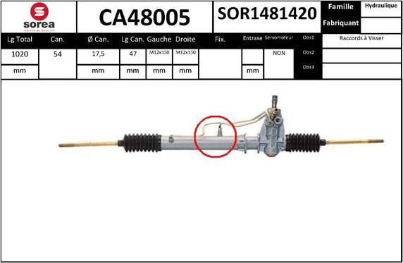 SNRA CA48005 - Рульовий механізм, рейка autocars.com.ua