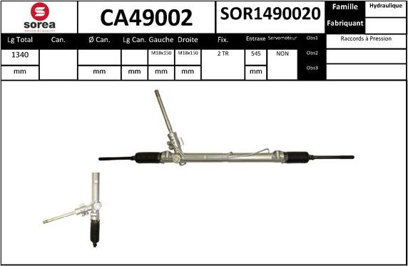 SNRA CA49002 - Рулевой механизм, рейка autodnr.net