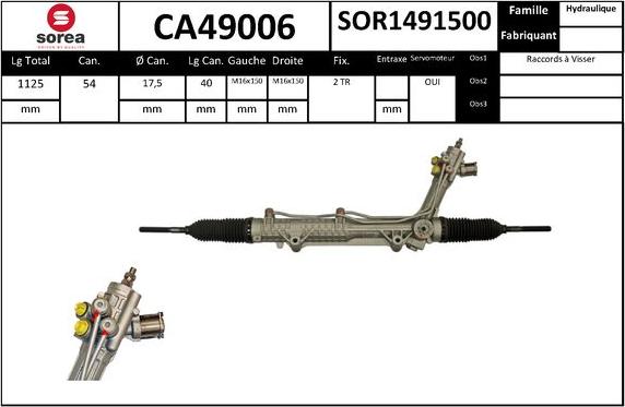 SNRA CA49006 - Рульовий механізм, рейка autocars.com.ua