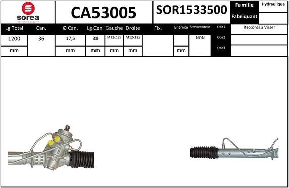 SNRA CA53005 - Рульовий механізм, рейка autocars.com.ua