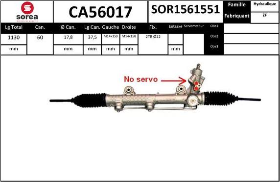 SNRA CA56017 - Рулевой механизм, рейка avtokuzovplus.com.ua