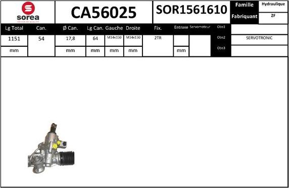 SNRA CA56025 - Рулевой механизм, рейка avtokuzovplus.com.ua