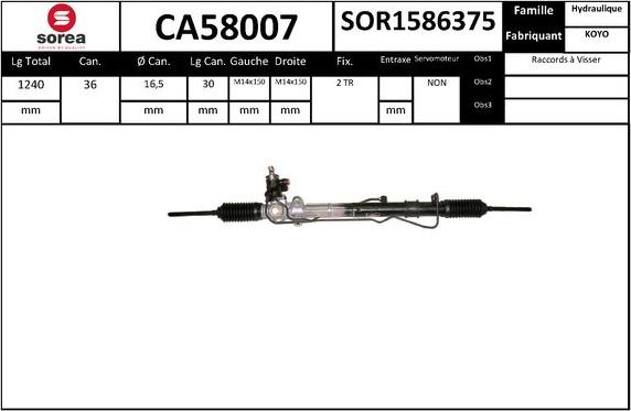 SNRA CA58007 - Рульовий механізм, рейка autocars.com.ua