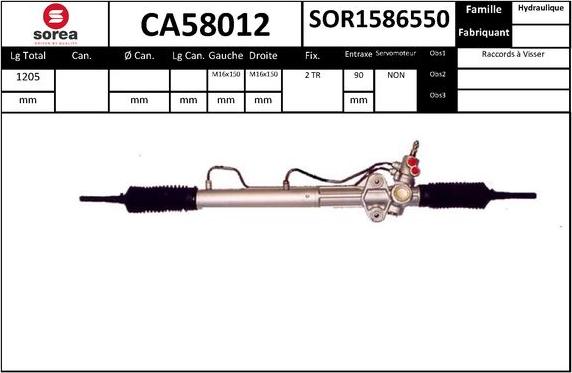 SNRA CA58012 - Рульовий механізм, рейка autocars.com.ua