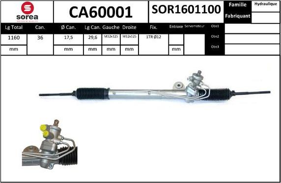 SNRA CA60001 - Рульовий механізм, рейка autocars.com.ua