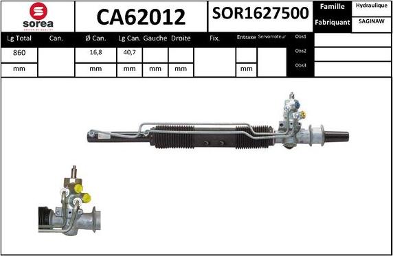 SNRA CA62012 - Рульовий механізм, рейка autocars.com.ua