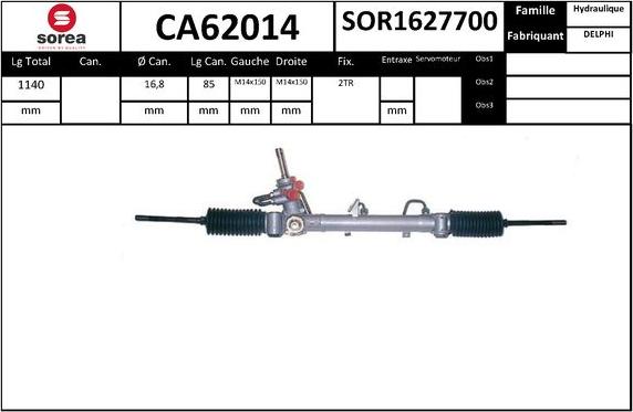 SNRA CA62014 - Рулевой механизм, рейка autodnr.net