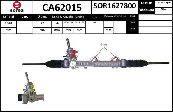 SNRA CA62015 - Рульовий механізм, рейка autocars.com.ua