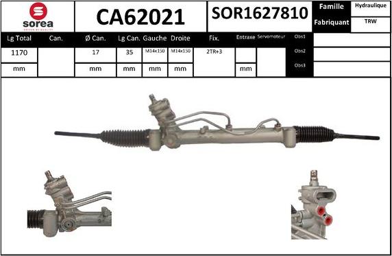 SNRA CA62021 - Рульовий механізм, рейка autocars.com.ua