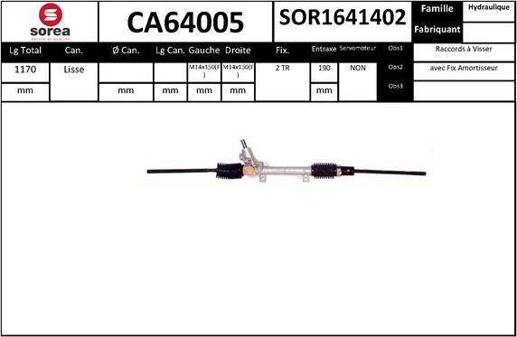 SNRA CA64005 - Рулевой механизм, рейка avtokuzovplus.com.ua