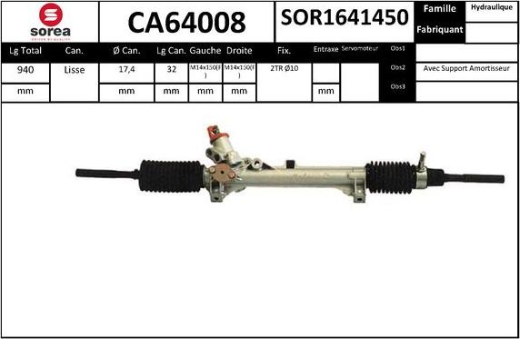 SNRA CA64008 - Рульовий механізм, рейка autocars.com.ua