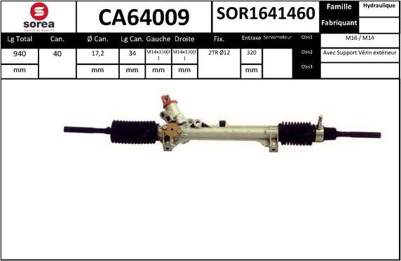 SNRA CA64009 - Рульовий механізм, рейка autocars.com.ua