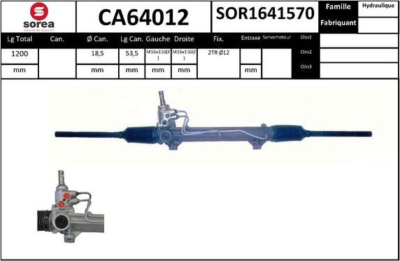 SNRA CA64012 - Рульовий механізм, рейка autocars.com.ua