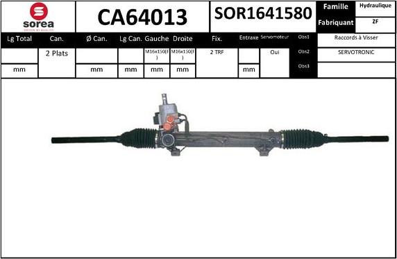 SNRA CA64013 - Рульовий механізм, рейка autocars.com.ua