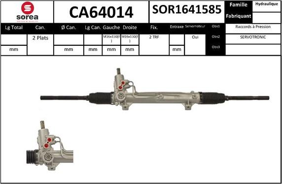 SNRA CA64014 - Рульовий механізм, рейка autocars.com.ua