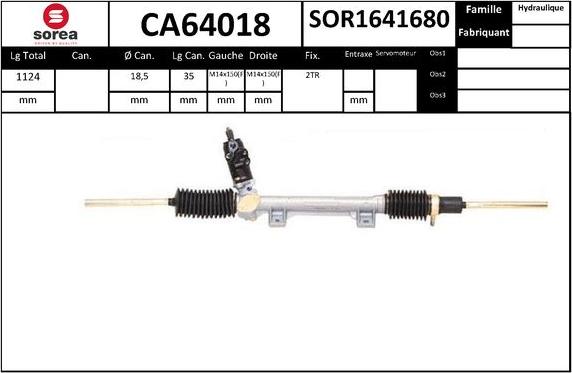 SNRA CA64018 - Рульовий механізм, рейка autocars.com.ua