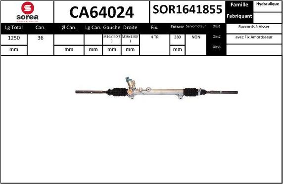 SNRA CA64024 - Рульовий механізм, рейка autocars.com.ua