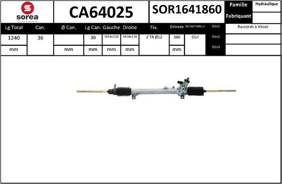 SNRA CA64025 - Рульовий механізм, рейка autocars.com.ua