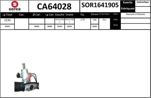 SNRA CA64028 - Рульовий механізм, рейка autocars.com.ua