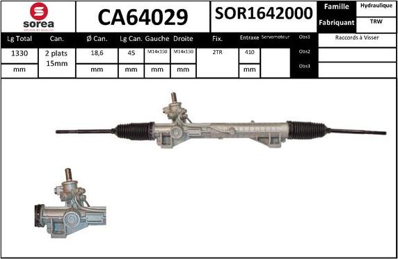 SNRA CA64029 - Рульовий механізм, рейка autocars.com.ua