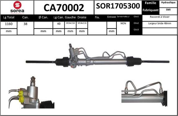 SNRA CA70002 - Рульовий механізм, рейка autocars.com.ua