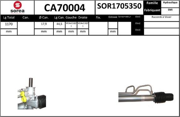 SNRA CA70004 - Рульовий механізм, рейка autocars.com.ua