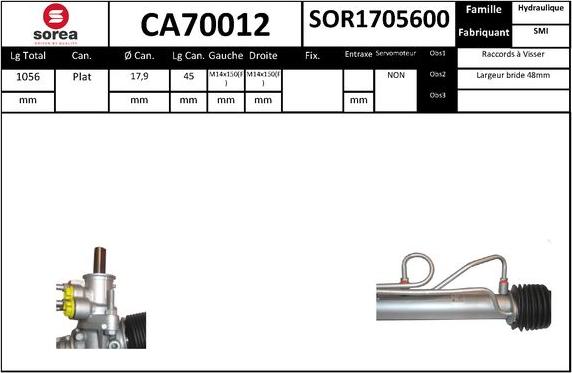 SNRA CA70012 - Рульовий механізм, рейка autocars.com.ua