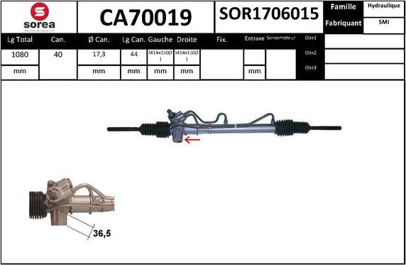 SNRA CA70019 - Рульовий механізм, рейка autocars.com.ua