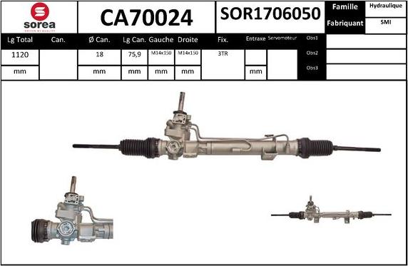 SNRA CA70024 - Рульовий механізм, рейка autocars.com.ua