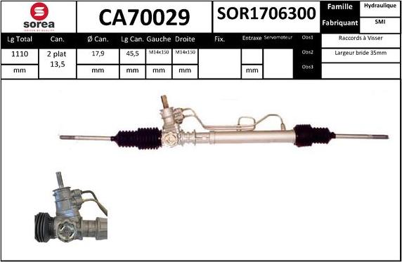 SNRA CA70029 - Рульовий механізм, рейка autocars.com.ua