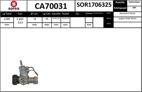 SNRA CA70031 - Рульовий механізм, рейка autocars.com.ua