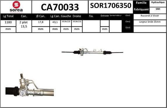 SNRA CA70033 - Рульовий механізм, рейка autocars.com.ua