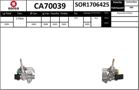 SNRA CA70039 - Рульовий механізм, рейка autocars.com.ua