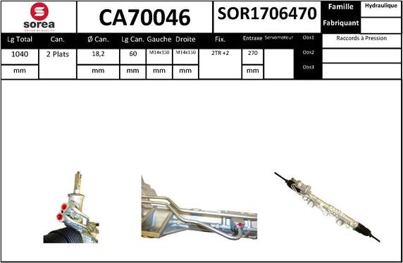 SNRA CA70046 - Рульовий механізм, рейка autocars.com.ua