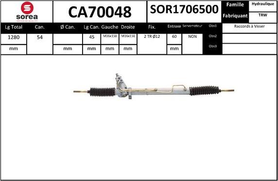 SNRA CA70048 - Рулевой механизм, рейка autodnr.net