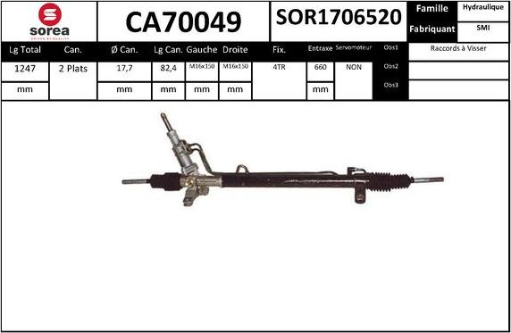 SNRA CA70049 - Рульовий механізм, рейка autocars.com.ua