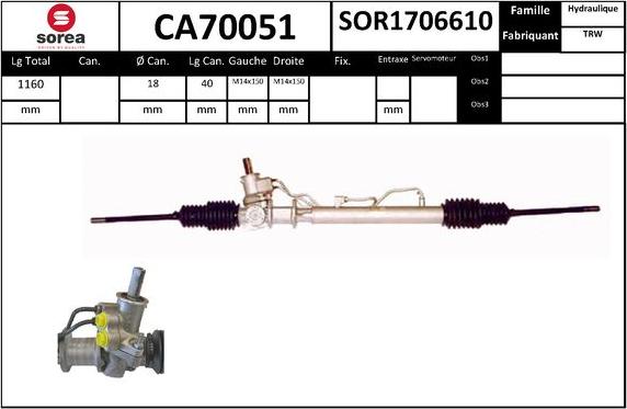 SNRA CA70051 - Рулевой механизм, рейка autodnr.net